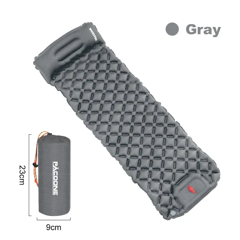Ultralight Inflatable Camping Sleeping Pad with Pillow - Portable Air Mattress with Built-in Pump for Hiking and Travel