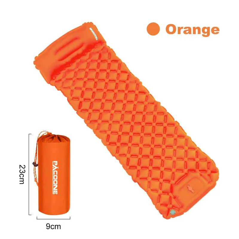 Ultralight Inflatable Camping Sleeping Pad with Pillow - Portable Air Mattress with Built-in Pump for Hiking and Travel