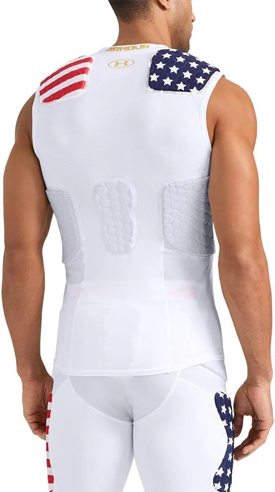 Under Armour 5-Pad Top Pro McDavid HEX Padded Chest Shirt, Waist Compression & Rib, Spine, & Shoulder Protection. Youth / Adult. Football, Soccer, Wrestling, Field Hockey, Lacross, Paintball, etc