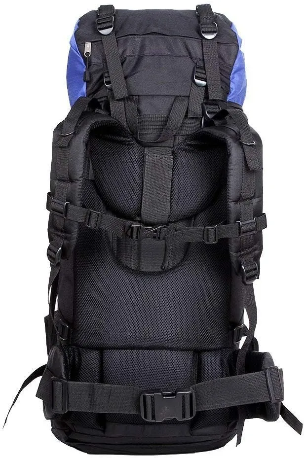 UNISTRENGH 80L Internal Frame Backpack Hiking Camping Backpacking Trekking Bag with RainCover (Black/camouflage)