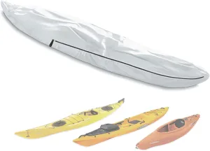 UPF 50  Kayak Cover, Dustproof Canoe Cover for Outdoor Storage, 420D Waterproof Kayak Cover for Fishing Boat, Gray (Silver, 12ft)