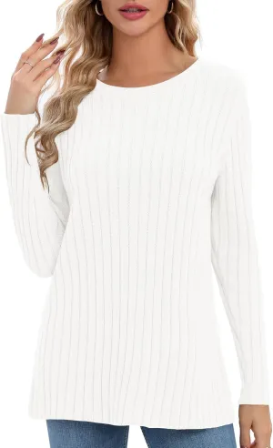 Urban CoCo Women's Lightweight Crewneck Pullover Sweaters Long Sleeve 2024 Fall Knitted Sweater Tops