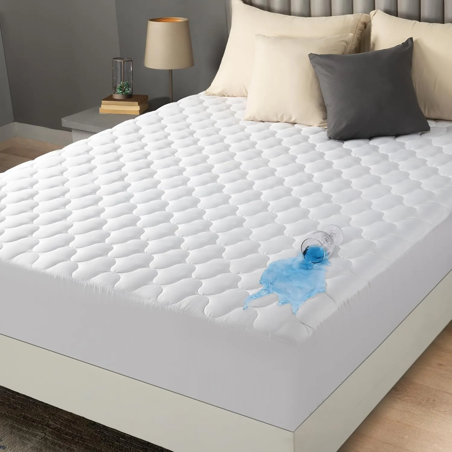 Utopia Bedding Waterproof Mattress Protector, Full Mattress Pad, Quilted Fitted Cover Stretches up to 16 Inches Deep (White)