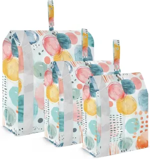 Various Polka Dots Travel Storage Bag with Lanyard - Portable Lightweight Classified Storage Bag with Zipper, Dust and Waterproof Travel Packing Cube for Suitcase,3 Pieces