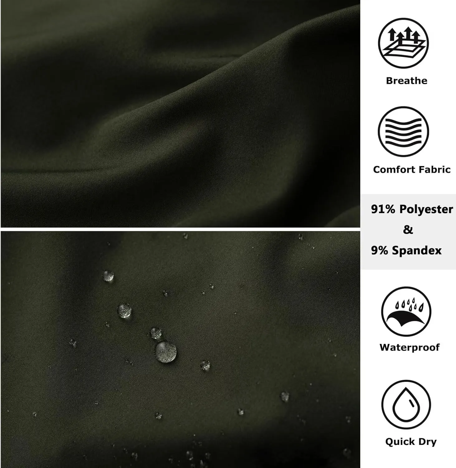 Vcansion Men's Outdoor Lightweight Hiking Shorts Quick Dry Sports Casual Shorts Skateboard Shorts Swimming Shorts