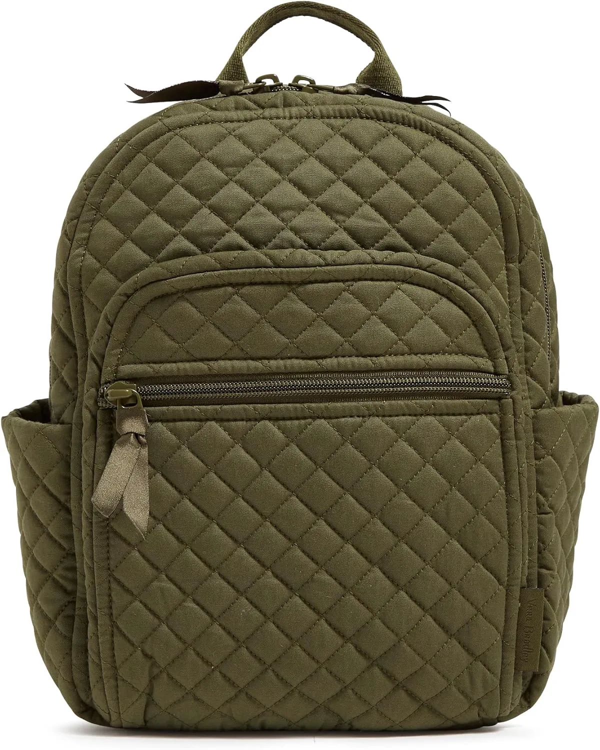 Vera Bradley Women's Cotton Small Backpack, Climbing Ivy Green - Recycled Cotton, One Size