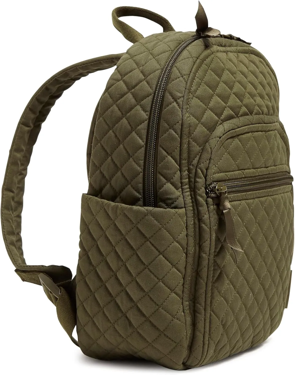 Vera Bradley Women's Cotton Small Backpack, Climbing Ivy Green - Recycled Cotton, One Size