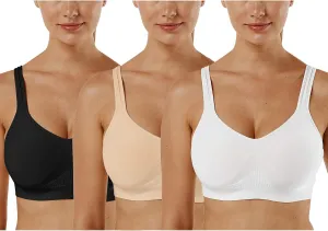 Vertvie Women's Wirefree Bras Seamless Full Coverage Plus Size Sports Bra for Sleeping Yoga Workout Everyday Wear Bralette