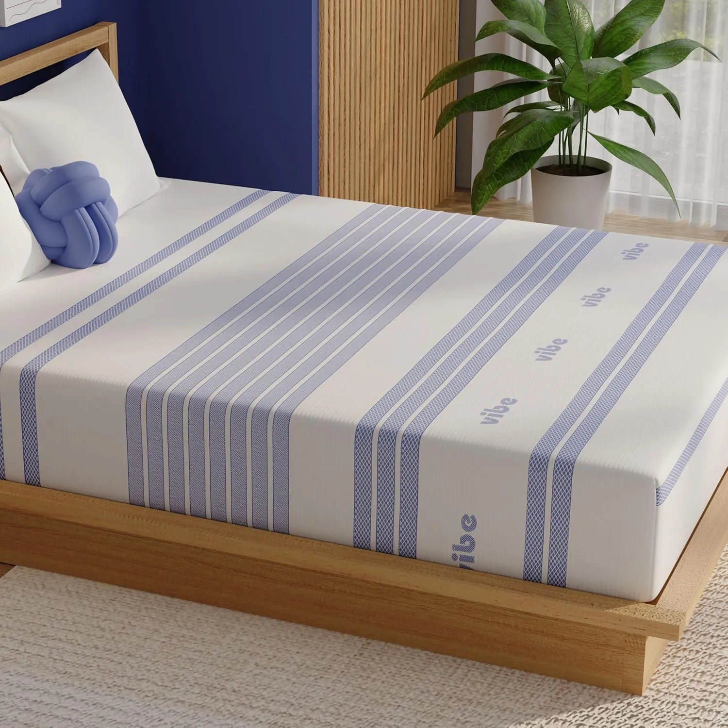 Vibe Gel Memory Foam Mattress, Fiberglass Free 10-Inch CertiPUR-US Certified Bed-in-a-Box, King, White