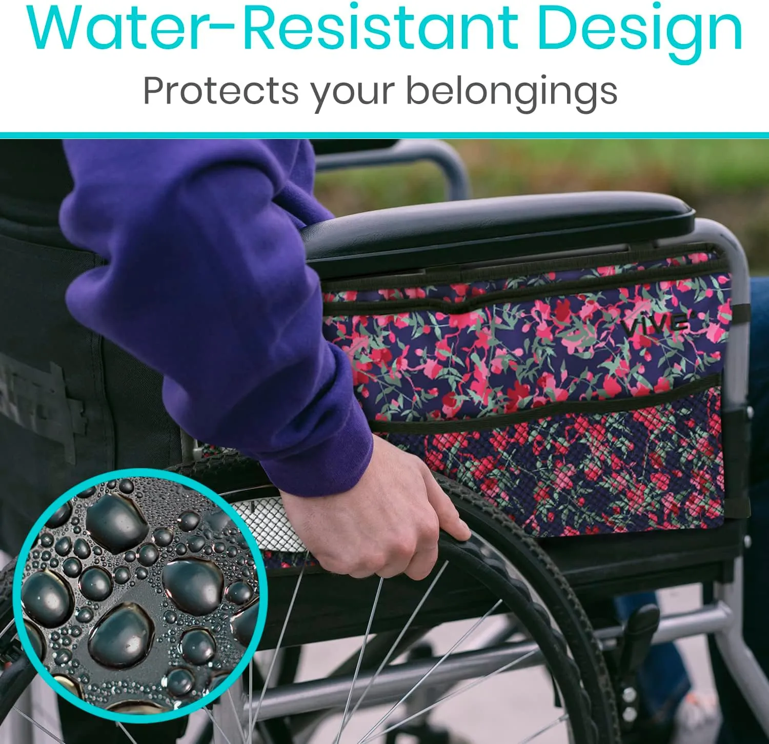 Vive Walker Bag - Accessories Wheelchair Basket Pouch (Water Resistant) - Seniors Caddy Accessory Attachment for Folding, Rolling Walkers - Carry Storage Carrier Tote - Lightweight, Universal Size