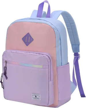 VX VONXURY School Backpack for Men Women,Lightweight Classic Basic Bookbag Simple Kids Black Backpack for College Travel
