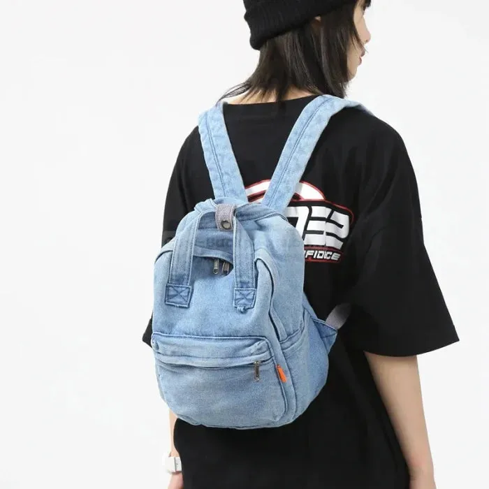 Washed Denim Backpack