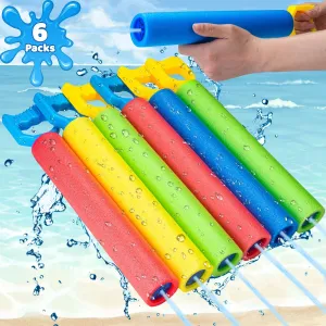 Water Guns for Kids - Noodle Design, Lightweight, 40ft Range, Squirt Blaster Guns Pool Toys for Kids, Adults, Bulk Summer Outdoor Swimming Pool, Backyard, Beach Water Game Fighting Play (6 Pack)