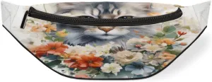 Watercolour Cat Wreath Fanny Pack for Women Men Waist Pack Crossbody Bag with Adjustable Belt for Travel Hiking Running Cycling Festivals