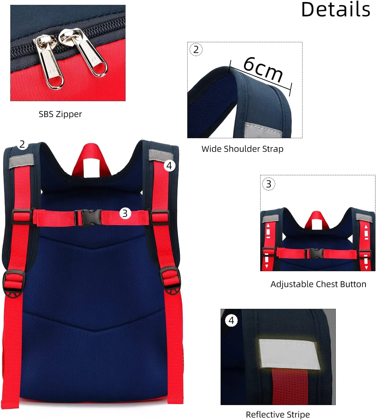 Waterproof Backpack for School Kids Backpack Bookbag Girls Boys Lightweight Travel Bag (Red)