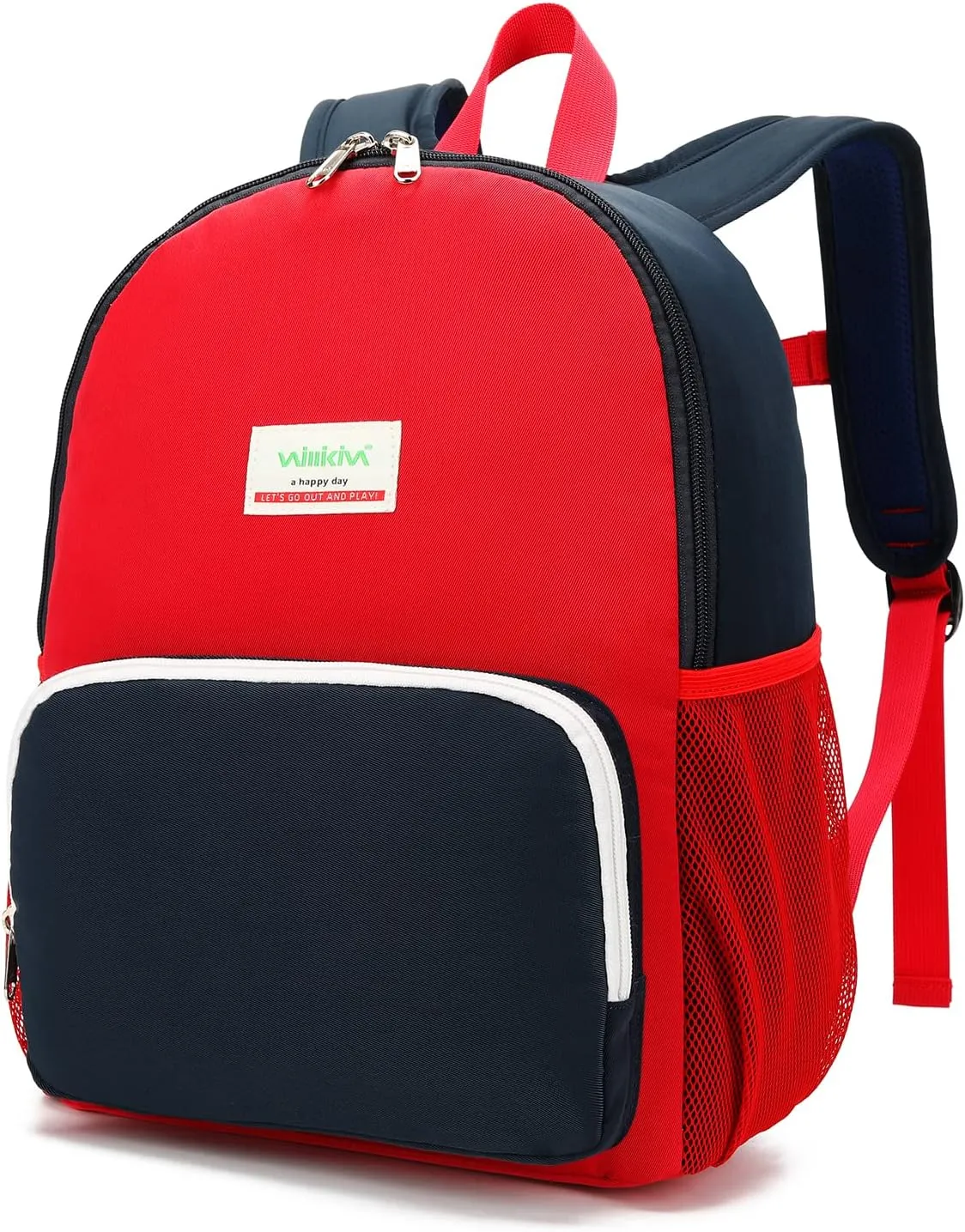 Waterproof Backpack for School Kids Backpack Bookbag Girls Boys Lightweight Travel Bag (Red)