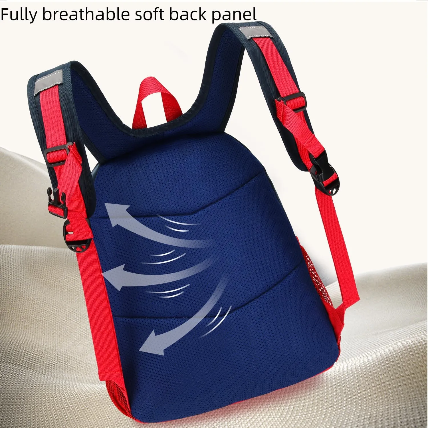 Waterproof Backpack for School Kids Backpack Bookbag Girls Boys Lightweight Travel Bag (Red)