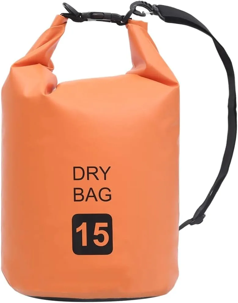 Waterproof Dry Bag for Secure Outdoor Adventures, Durable PVC, Lightweight Design, Orange and Black, 4 Gallon Capacity