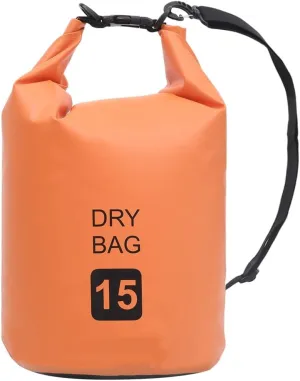 Waterproof Dry Bag for Secure Outdoor Adventures, Durable PVC, Lightweight Design, Orange and Black, 4 Gallon Capacity