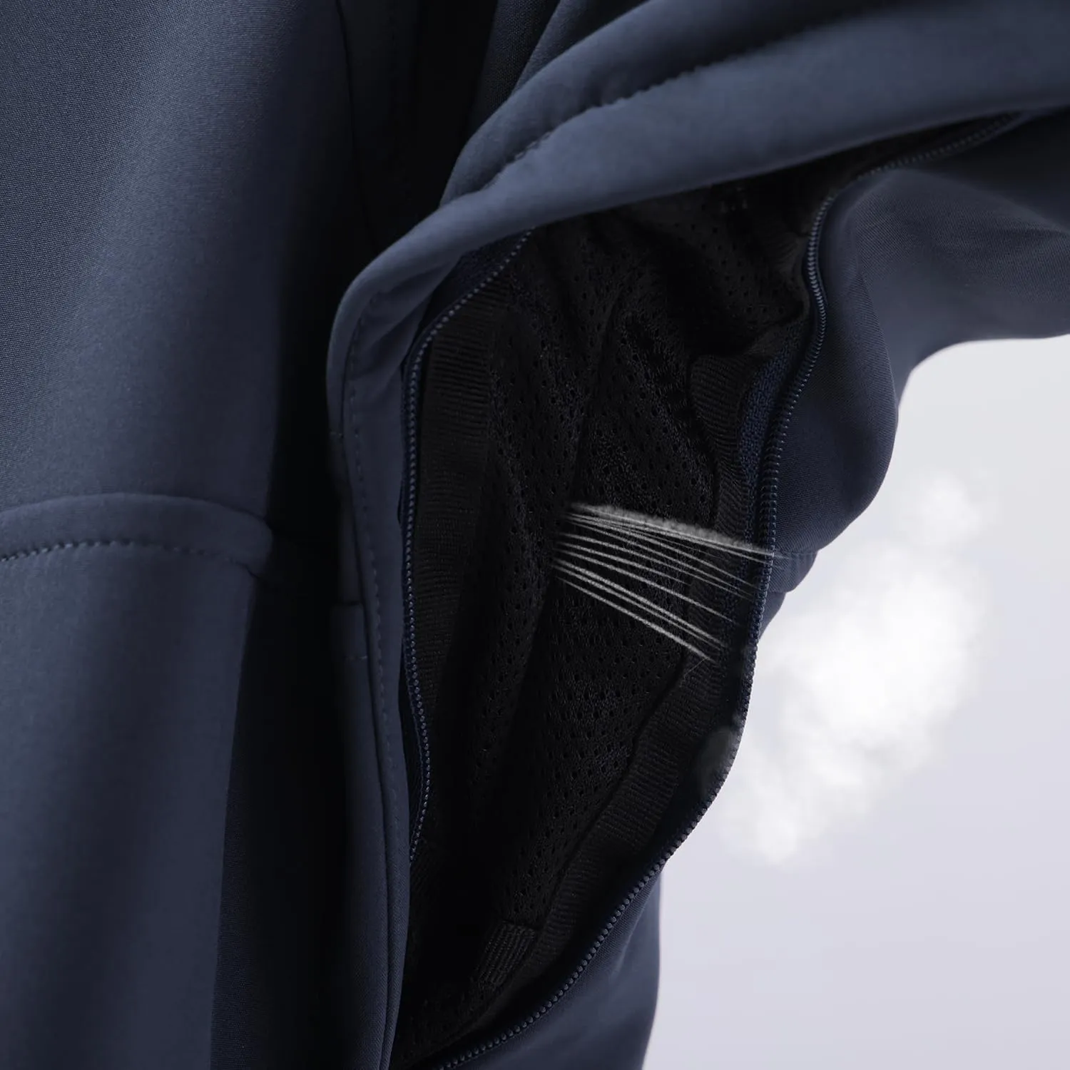 Waterproof Fleece Hoodies For Men Windbreaks Resistant Sweatshirt Softshell Rain Jacket Winter Coat Half Zip Pullover