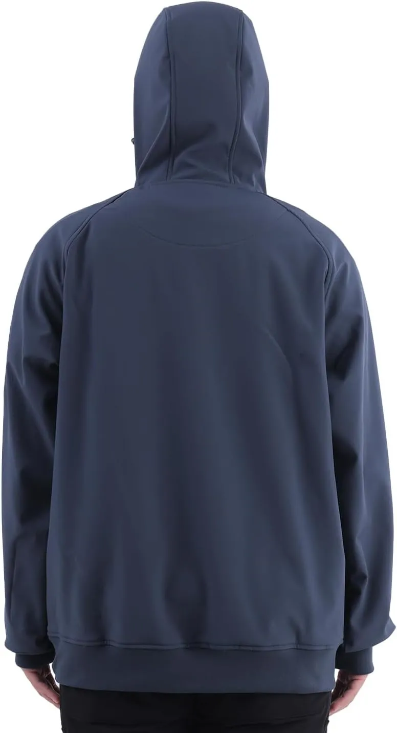 Waterproof Fleece Hoodies For Men Windbreaks Resistant Sweatshirt Softshell Rain Jacket Winter Coat Half Zip Pullover