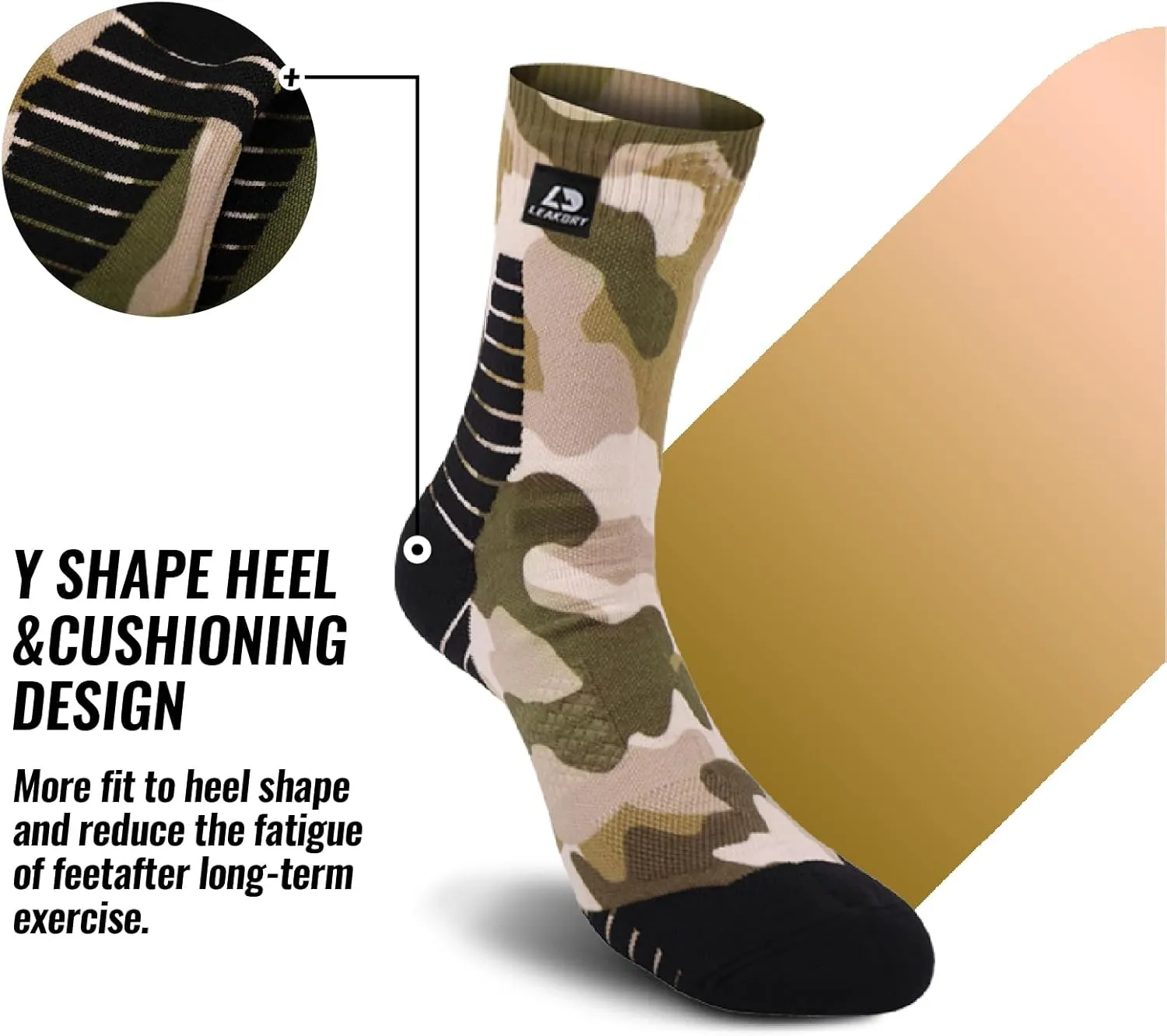 Waterproof Socks,3 Layer Windproof & Breathable,Crew Socks,Digital Printed,Hiking,Fishing,Camping,Bike,Unisex