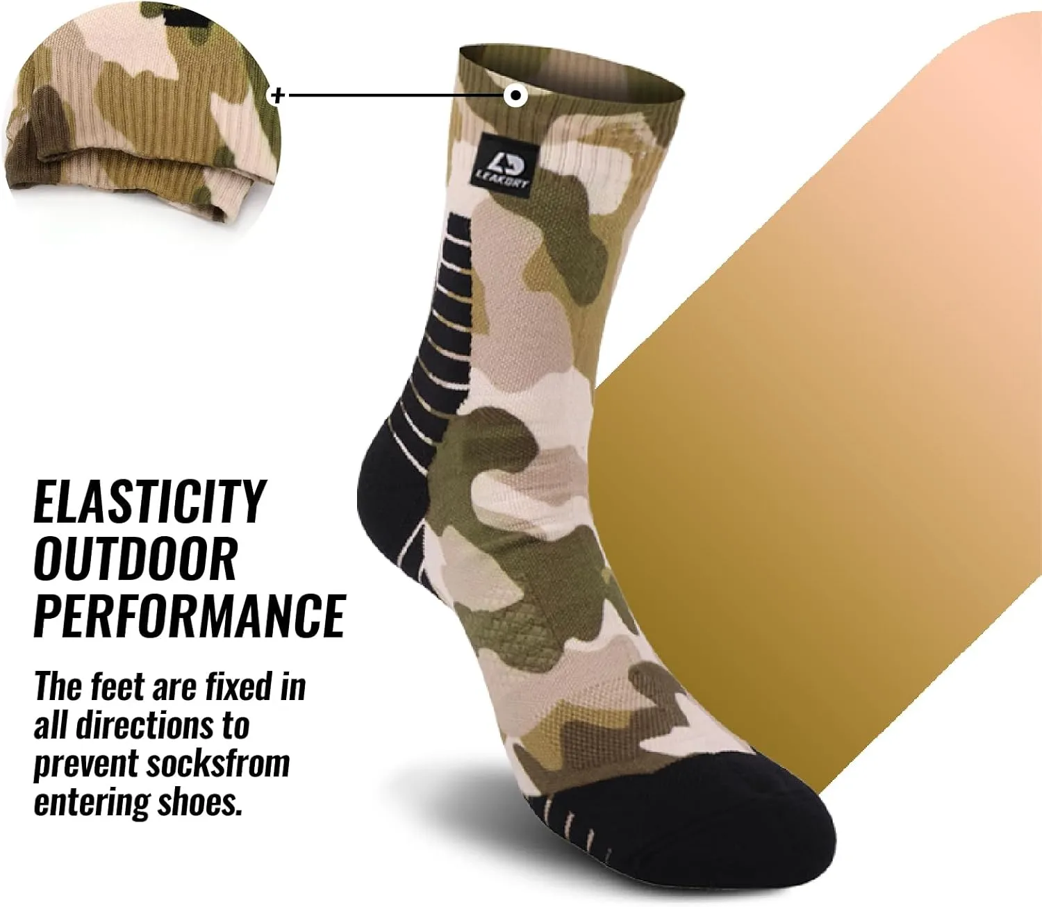 Waterproof Socks,3 Layer Windproof & Breathable,Crew Socks,Digital Printed,Hiking,Fishing,Camping,Bike,Unisex