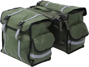 Waterproof Waxed Canvas Bicycle Rear Seat Carrier Bag, Cycling Panniers Saddle Bag with Reflective Trim, High Strength Tear Resistance, Compact Yet Spacious for Bike, Motorcycle