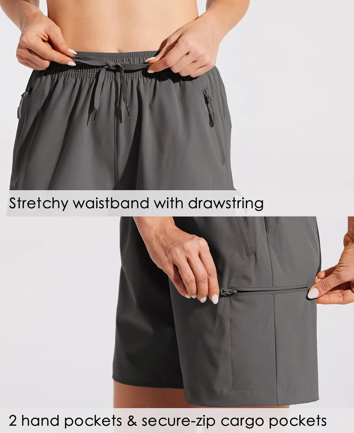 Willit Women's Shorts Hiking Cargo Quick Dry Golf Active Athletic Shorts 7" Lightweight Summer with Pockets