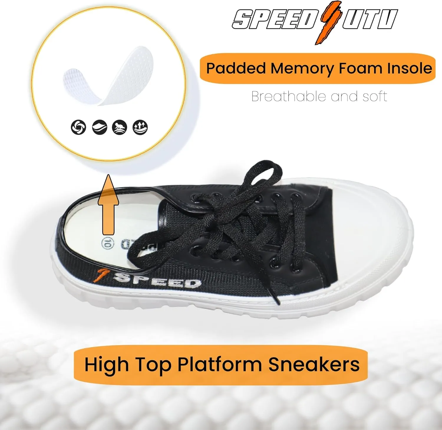Women Fashion Sneakers Canvas Shoes Lace-Up Lift Cozy Utility Sneakers Tennis Shoes Low Top Casual Shoes Comfortable Soft and Durable Black Sneaker