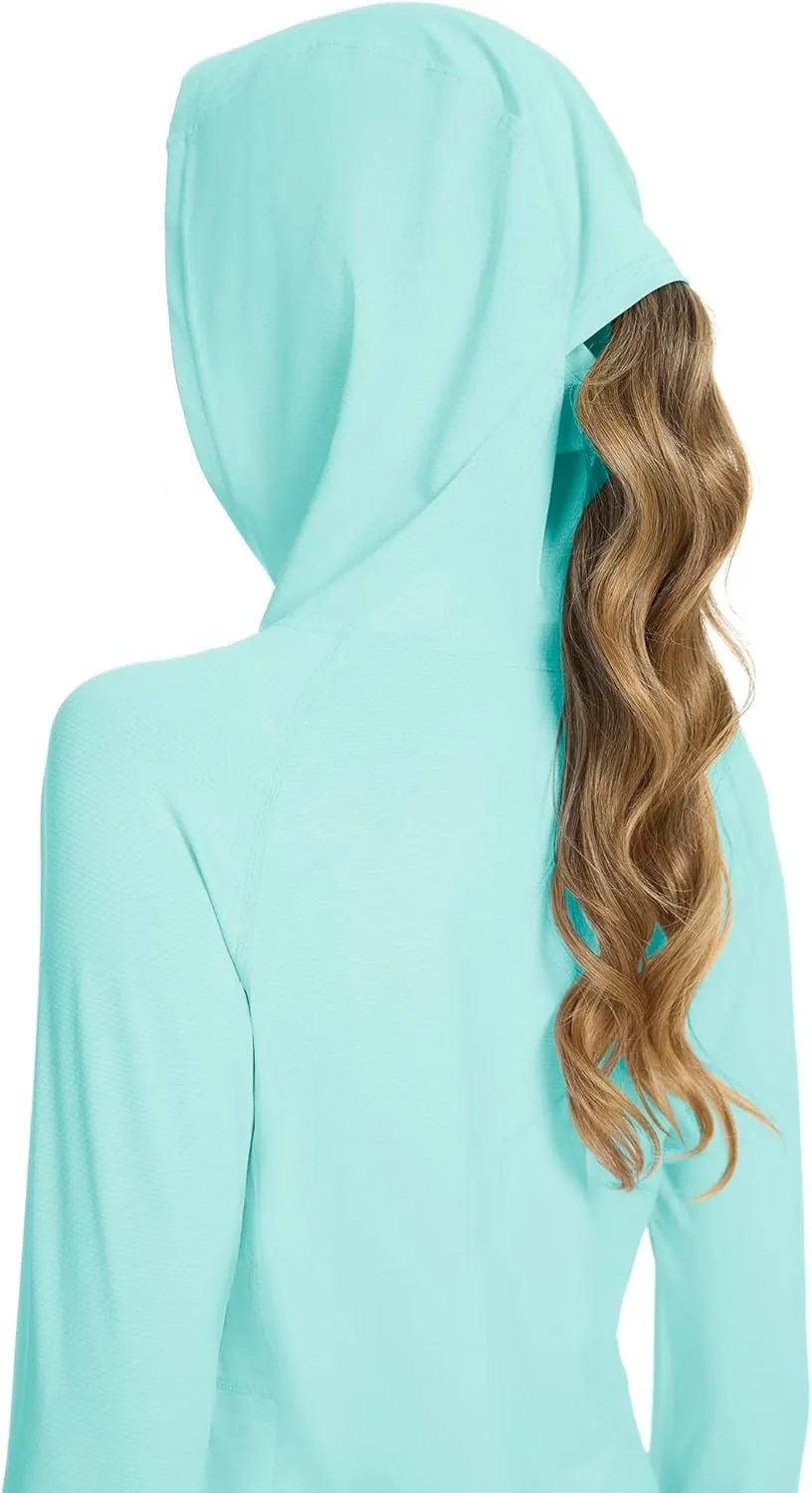 Women UPF50  Long Sleeve Shirts UV Protection Lightweight Sun Hoodie Hiking Workout Tops Quick Dry Outdoor