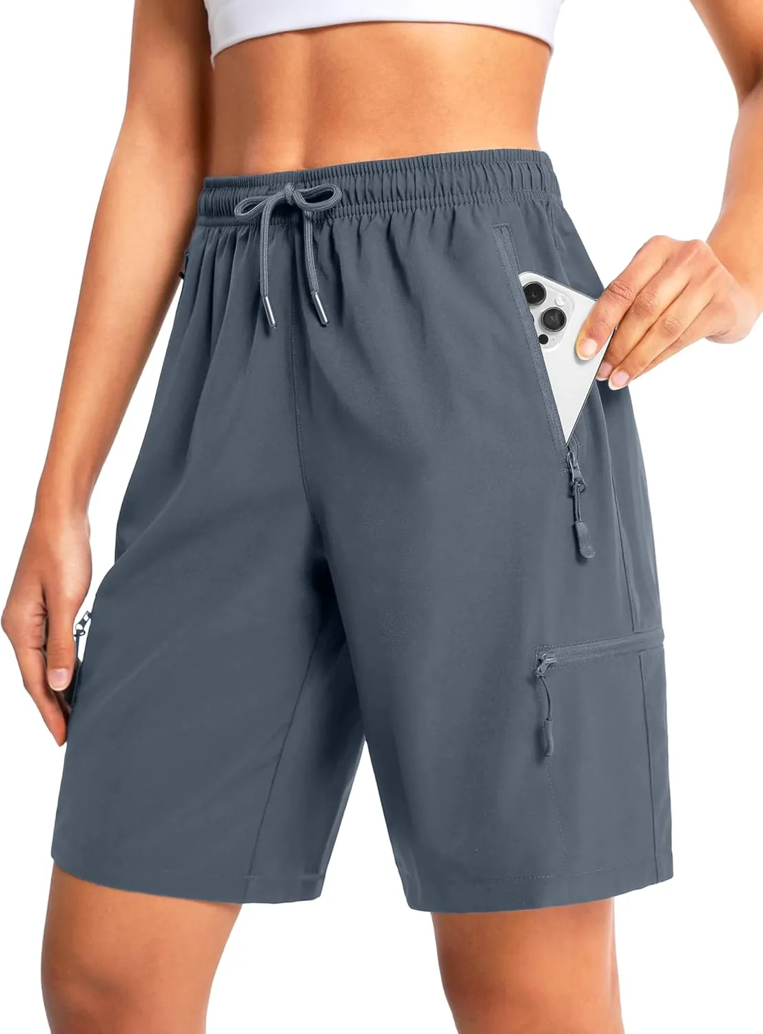 Women's 9" Hiking Shorts Lightweight Stretch Quick Dry Athletic Casual Bermuda Shorts for Women