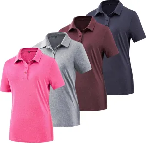 Women's Golf Polo Shirts Lightweight Moisture Wicking Short Sleeve Shirt Quick Dry Athletic Tennis Tops