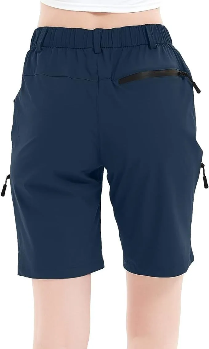 Women's Hiking Cargo Shorts Summer Quick Dry Lightweight Shorts Travel Athletic Golf with Zipper Pockets