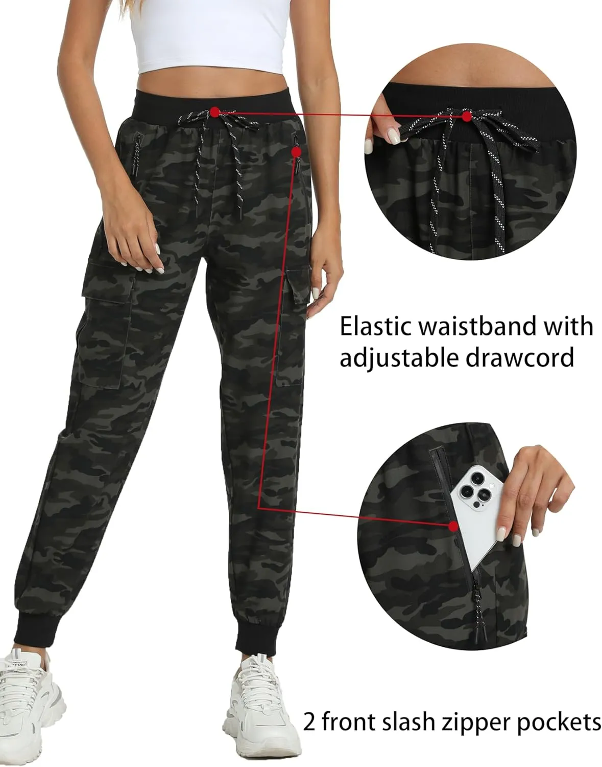 Women's Lightweight Joggers Quick Dry Hiking Running Pants for Athletic Casual Workout Outdoor