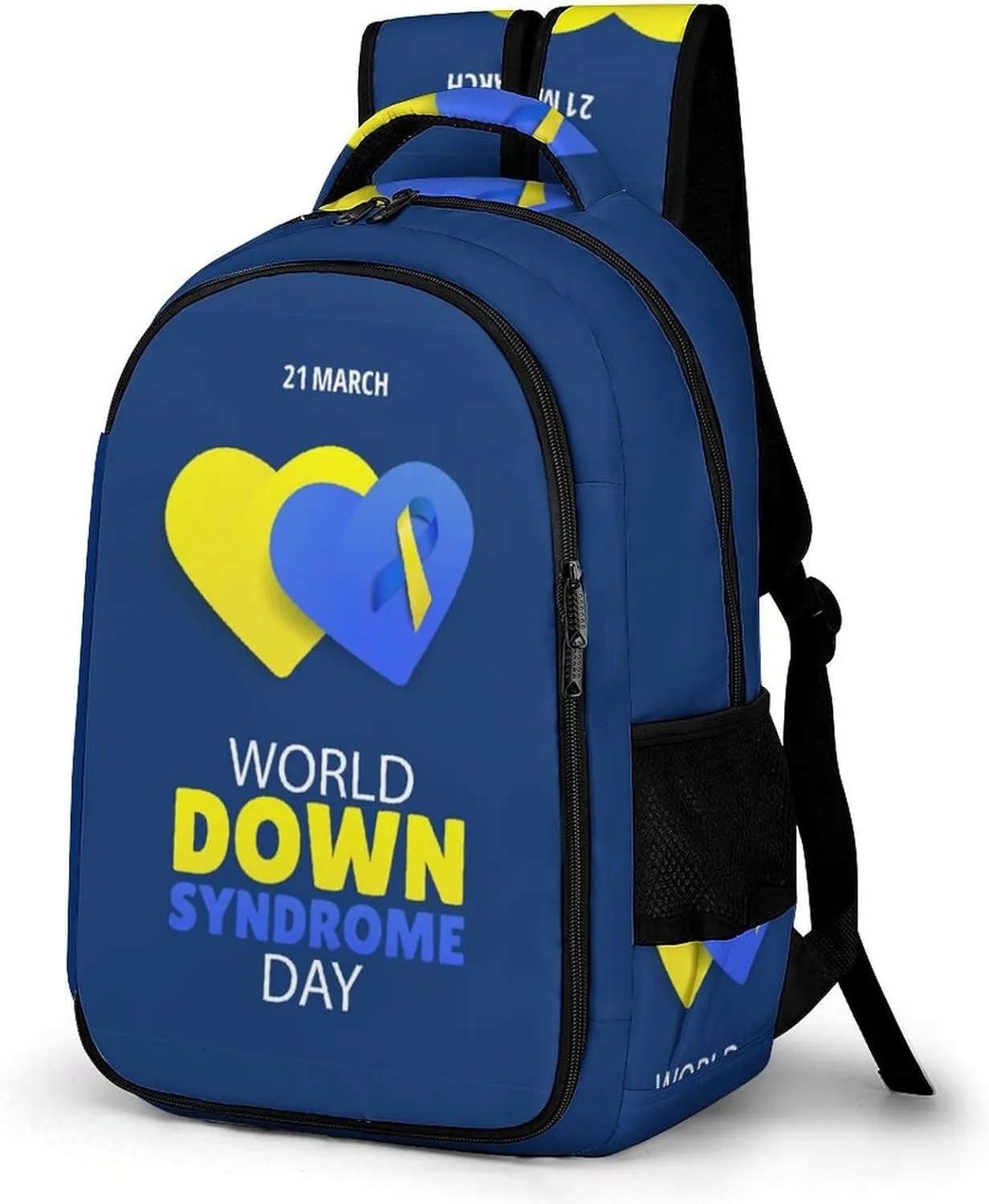 World Down Syndrome Awareness Day Backpack for Worker Teacher Business Hiking Travel Bag Shoulders Bag