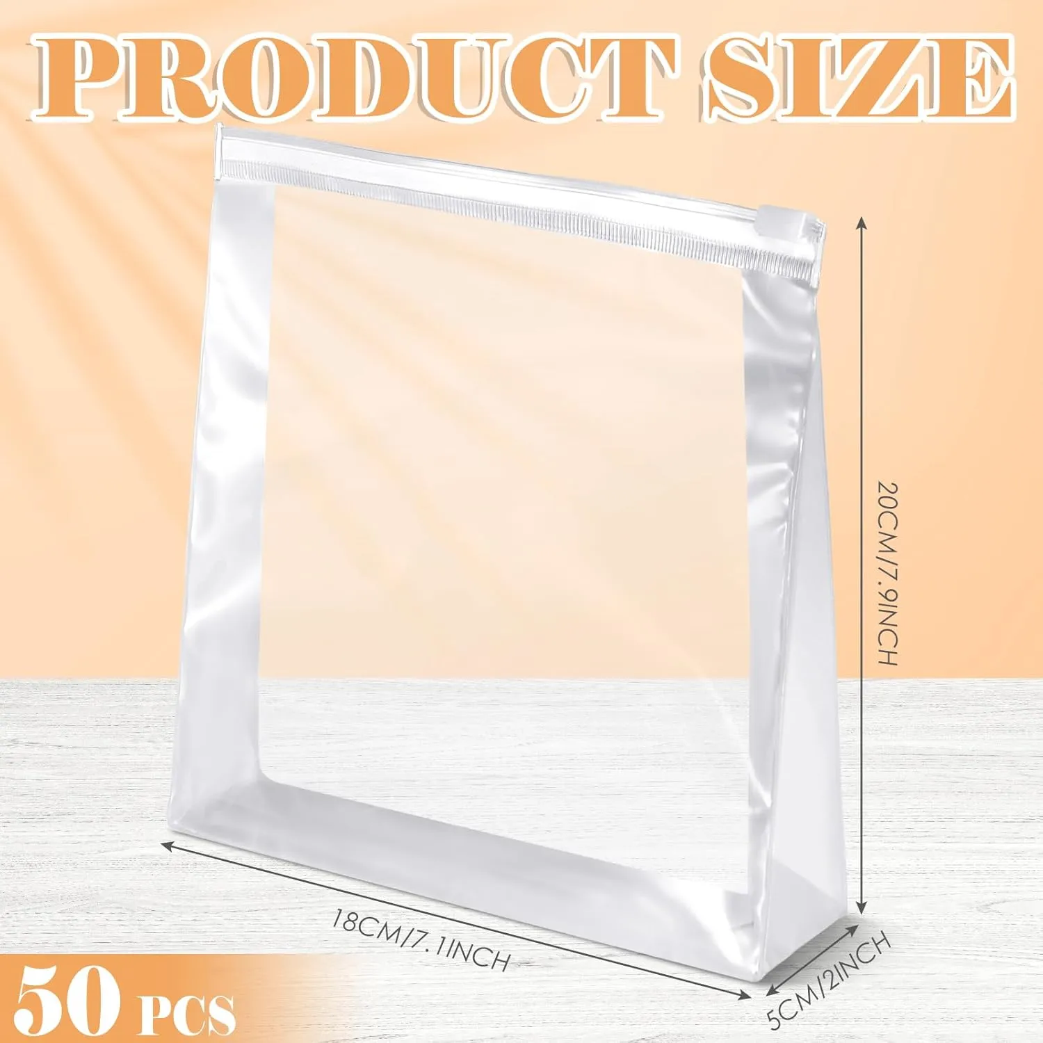 Xuniea 50 Pieces Mini Clear Makeup Bag Small Clear Zipper Pouch Travel Bag for Toiletries Plastic Cosmetic Organizer Waterproof for Women Men Vacation(7.1 x 7.9 x 2 in,Transparent)