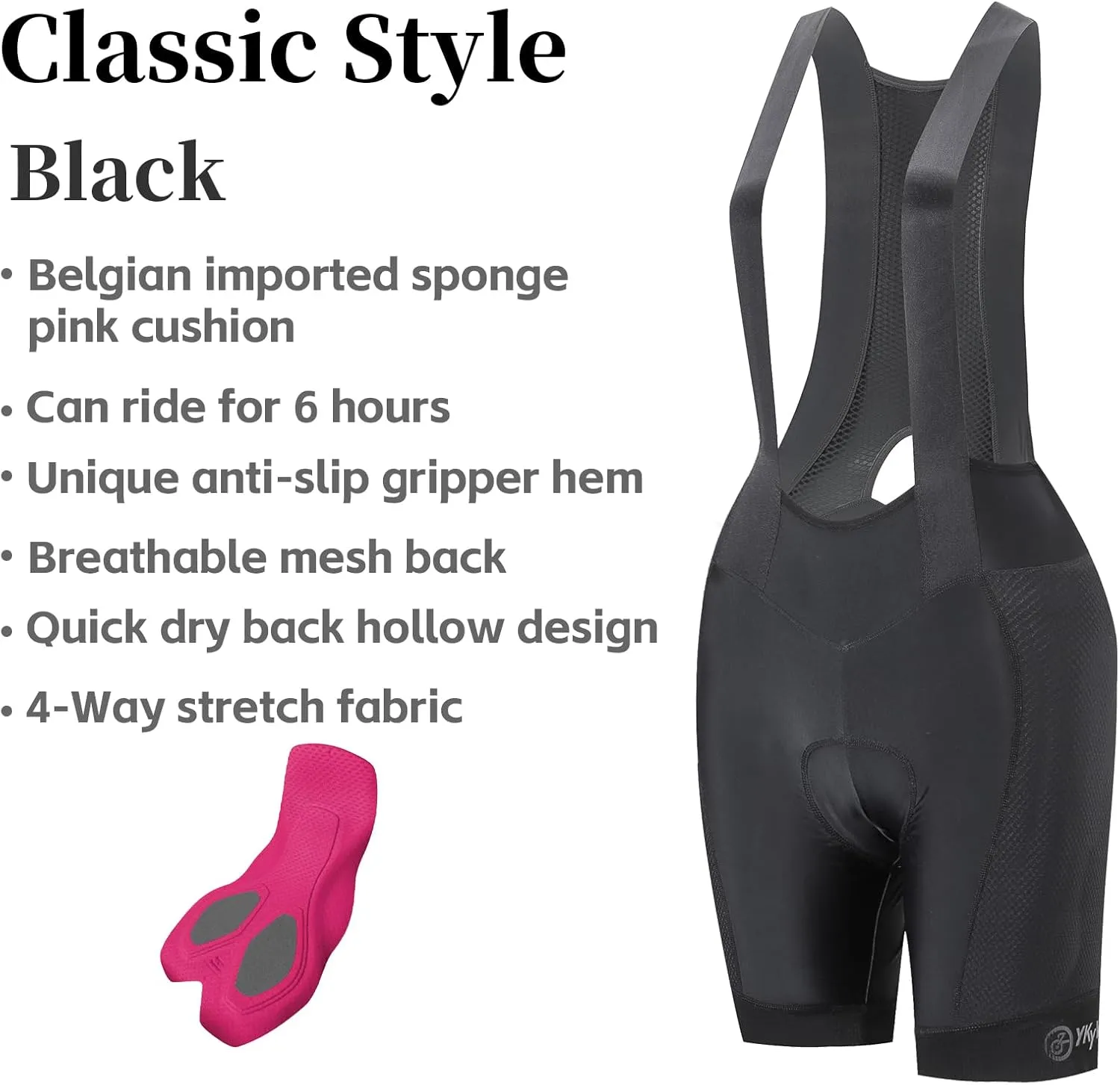 YKYWBIKE Cycling Bibs Women,Padded Bike Shorts Women,6 Hours Cycling Bib Shorts,Road Bike Mountain Biking Shorts