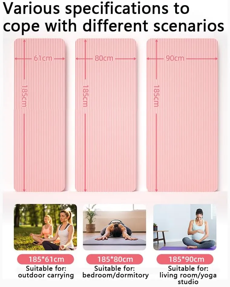 Yoga Mat Thick with Strap,non-slip Yoga Mats,yoga Mat for Girls Non Slip,environmentally Friendly, Tear-Resistant, Unisex, Suitable for All Types of Yoga