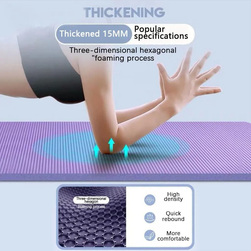 Yoga Mat Thick with Strap,non-slip Yoga Mats,yoga Mat for Girls Non Slip,environmentally Friendly, Tear-Resistant, Unisex, Suitable for All Types of Yoga