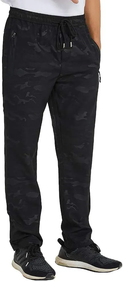 YSENTO Mens Track Pants Quick Dry Lightweight Joggers Athletic Hiking Pants Zipper Pockets
