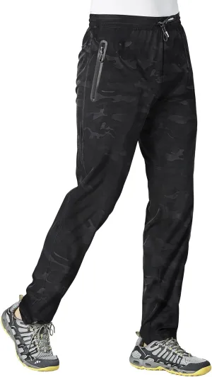 YSENTO Mens Track Pants Quick Dry Lightweight Joggers Athletic Hiking Pants Zipper Pockets