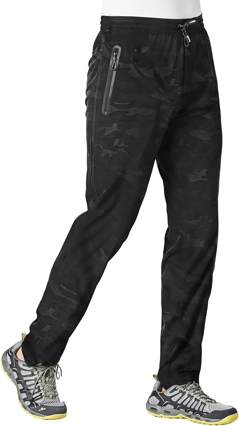 YSENTO Mens Track Pants Quick Dry Lightweight Joggers Athletic Hiking Pants Zipper Pockets
