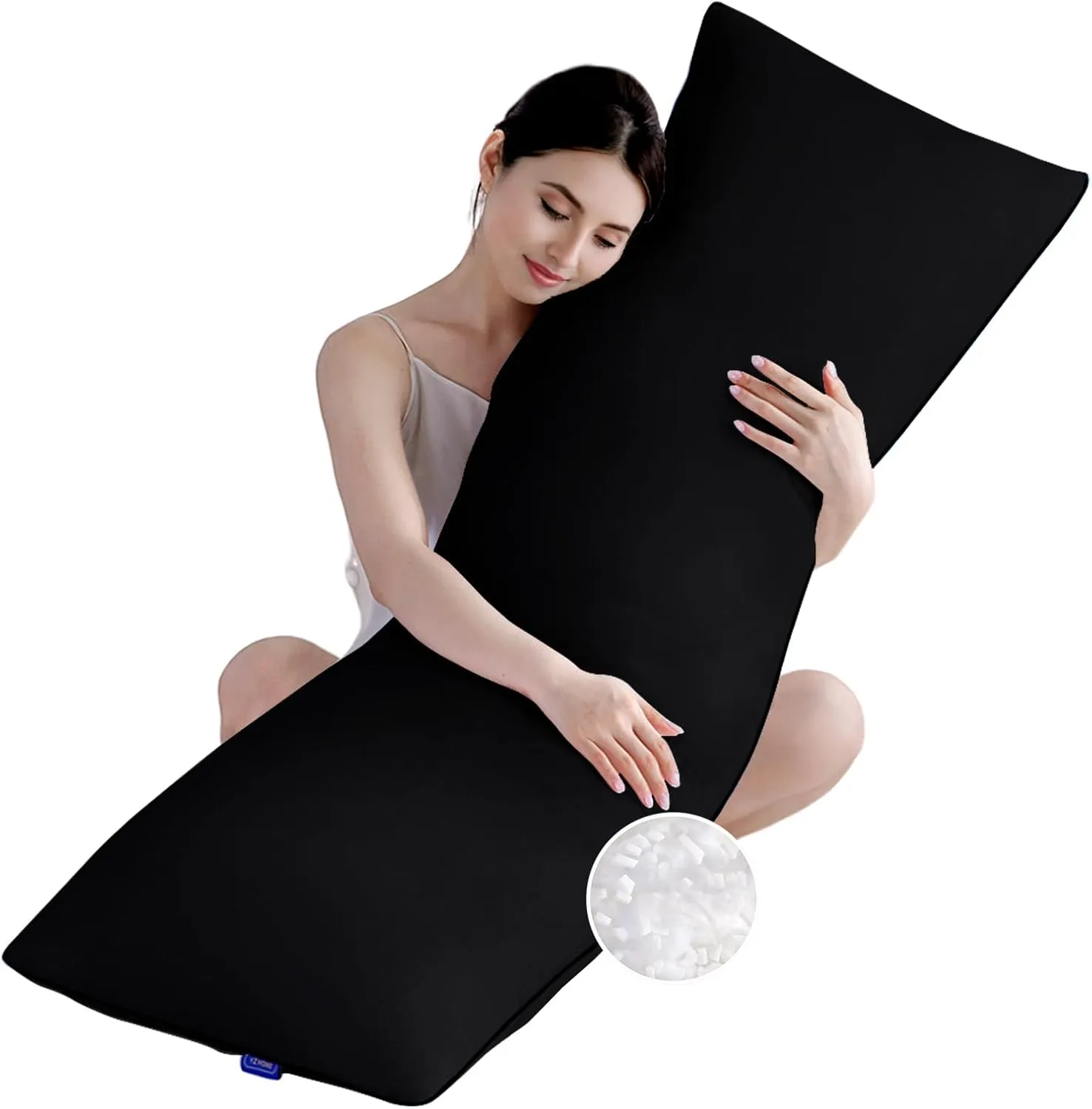 YZ HOME Memory Foam Body Pillow Insert - Full Body Pillow for Adults - Soft Large Long Bed Pillow for Side Sleeper(20x54 Inch, Black)