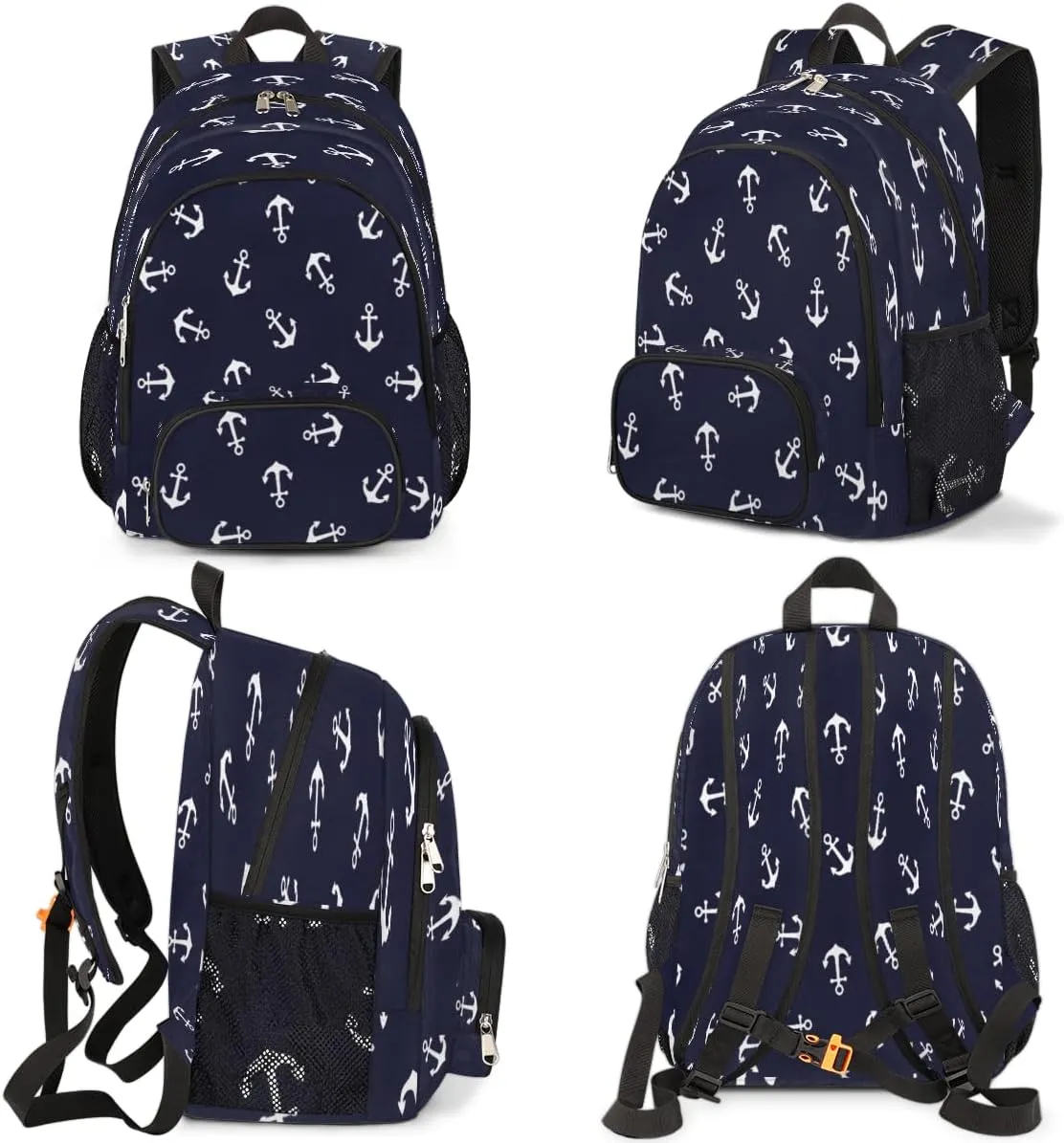 Yzrwebo Anchor Pattern Backpack for Women Men Nautical Anchor Lightweight Backpack with Multiple Pockets Laptop iPad Tablet Travel Sports Bag Casual Daypack Backpack Adjustable Shoulder Straps