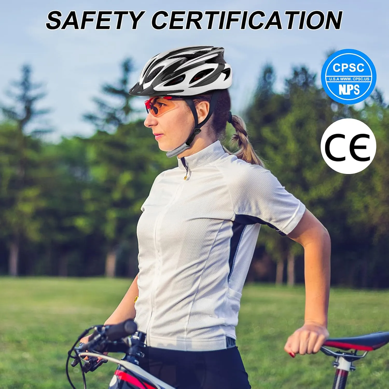 Zacro Adult Bike Helmet Lightweight for Men Women Comfort with Pads&Visor, Certified Bicycle Helmet for Adults Youth Mountain Road Biker