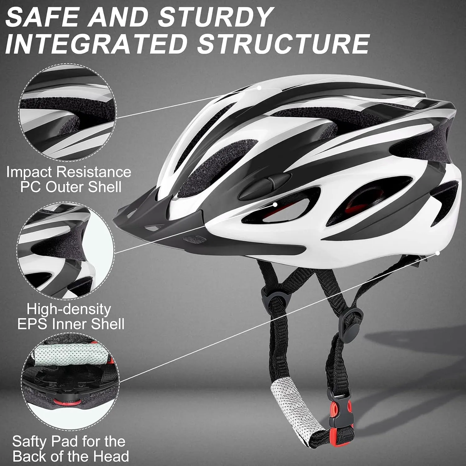 Zacro Adult Bike Helmet Lightweight for Men Women Comfort with Pads&Visor, Certified Bicycle Helmet for Adults Youth Mountain Road Biker
