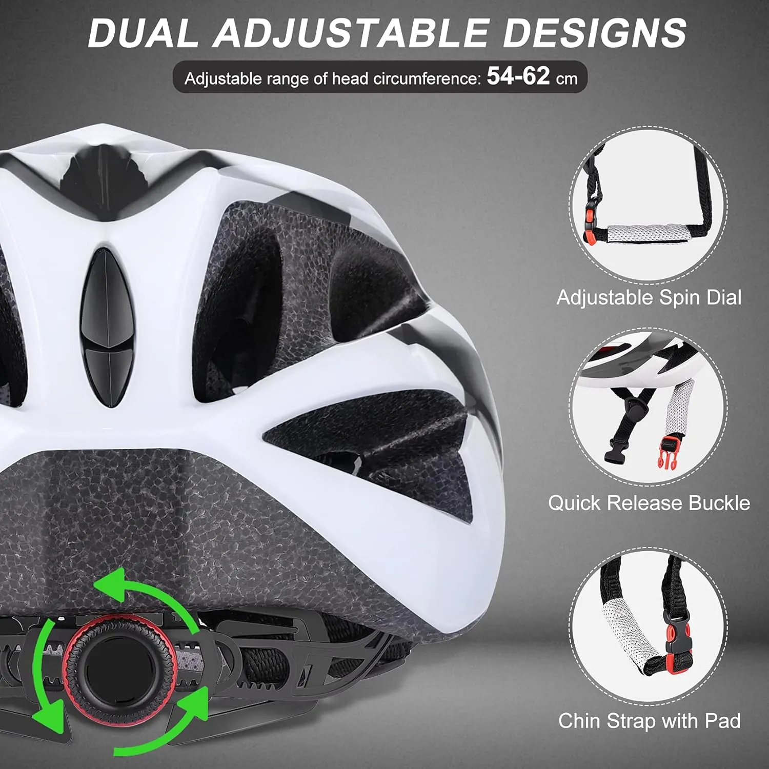 Zacro Adult Bike Helmet Lightweight for Men Women Comfort with Pads&Visor, Certified Bicycle Helmet for Adults Youth Mountain Road Biker