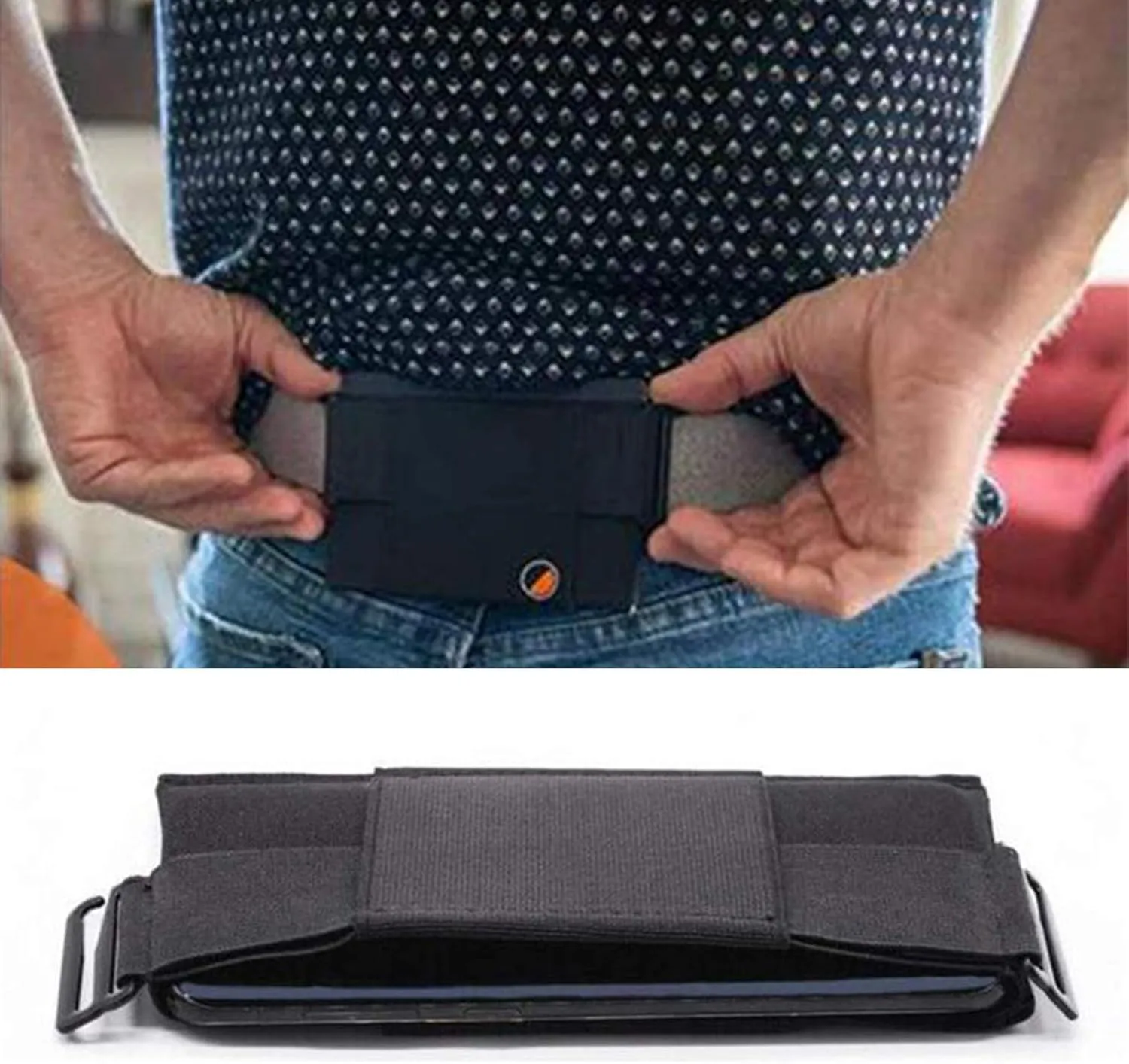 Zerone Pouch Invisible Wallet,Unisex Invisible Sports Waist Bag for Women Men Ultra-Light Pouch for Key Card Phone 2023 NEW（M: 155mm）