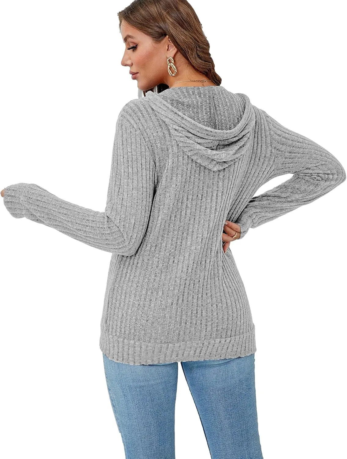 Zipper Hoodie Women's Sweatshirt Jacket Long Sleeve Jacket Lightweight Sweatshirt Women's Zipper Hooded Sweatshirt